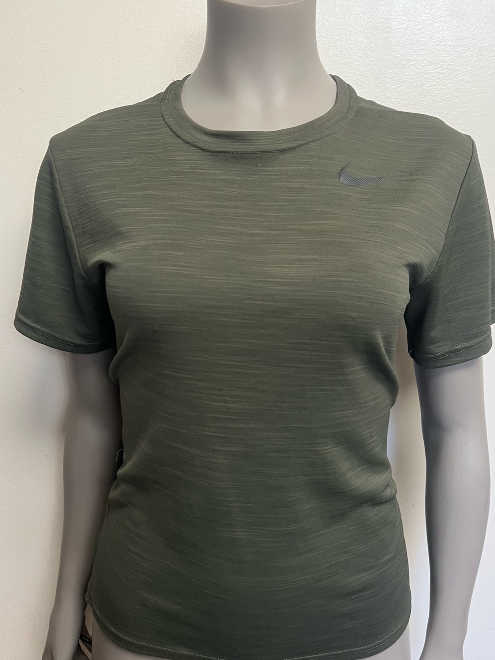 Nike Olive Heather Short Sleeve Crew Tee - Green